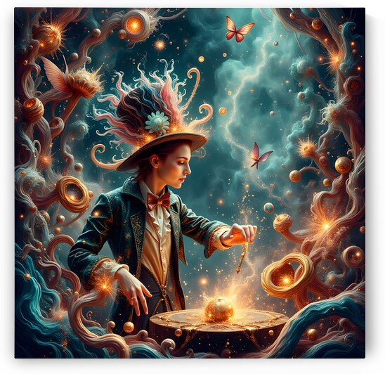 The Timekeeper Baroque Cosmic Surrealism Luxury Fantasy Art by David Enders