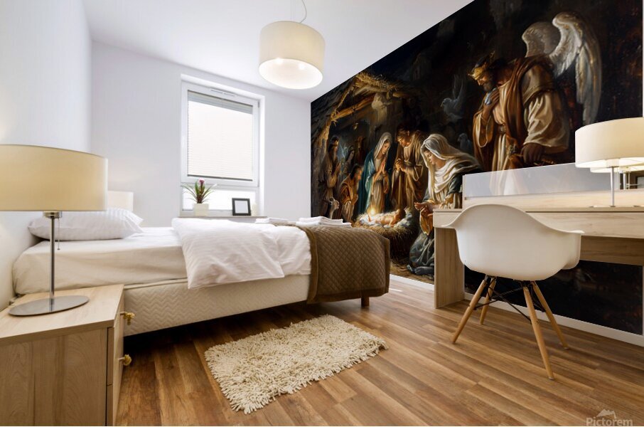 Holy Nativity Scene Mural print