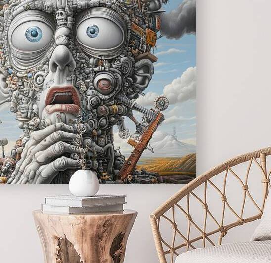 Industrial Surrealism Mechanical Face Contemporary Art Print by David Enders