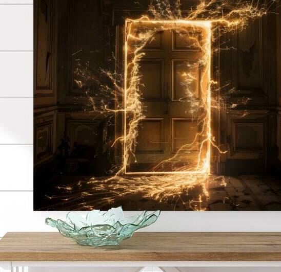 Illuminated Doorway of Hope Spiritual Light Portal Art Print by David Enders