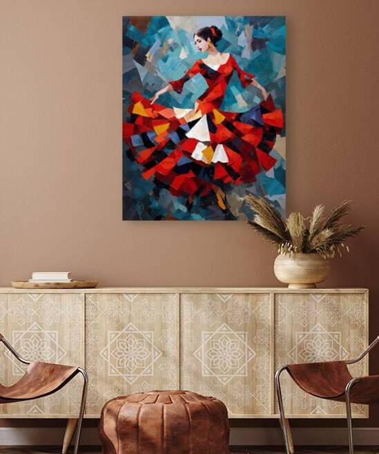 Abstract Flamenco Dancer Portrait Spanish Cultural Fine Art by David Enders