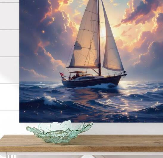 Golden Hour Sailing Journey Dramatic Cloudscape by David Enders