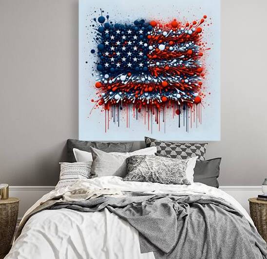 Liquid Patriotism Modern American Flag Abstract by David Enders