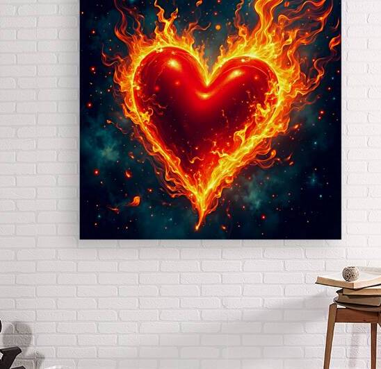 Cosmic Heart Ablaze Passionate Fire Love Art by David Enders