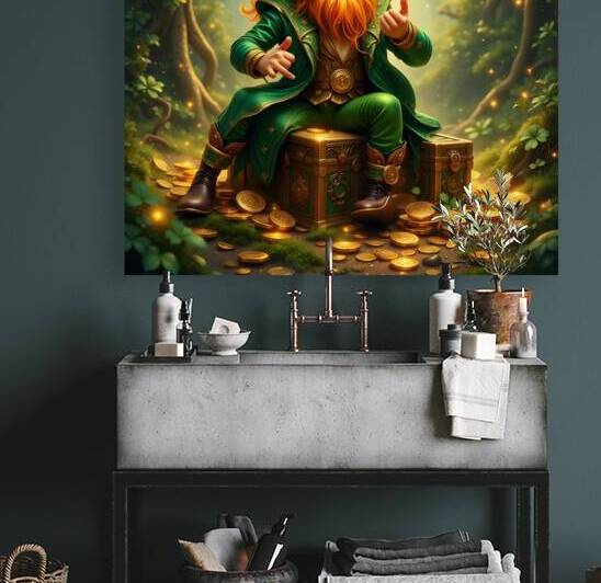 Enchanted Irish Leprechaun Gold Fortune Fantasy Art by David Enders
