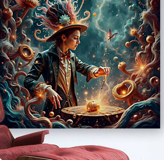 The Timekeeper Baroque Cosmic Surrealism Luxury Fantasy Art by David Enders