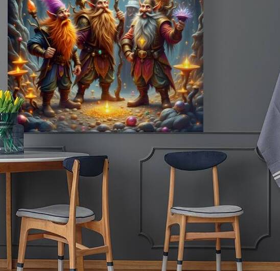 Mystical Dwarven Council in Magical Gemstone Sanctuary by David Enders