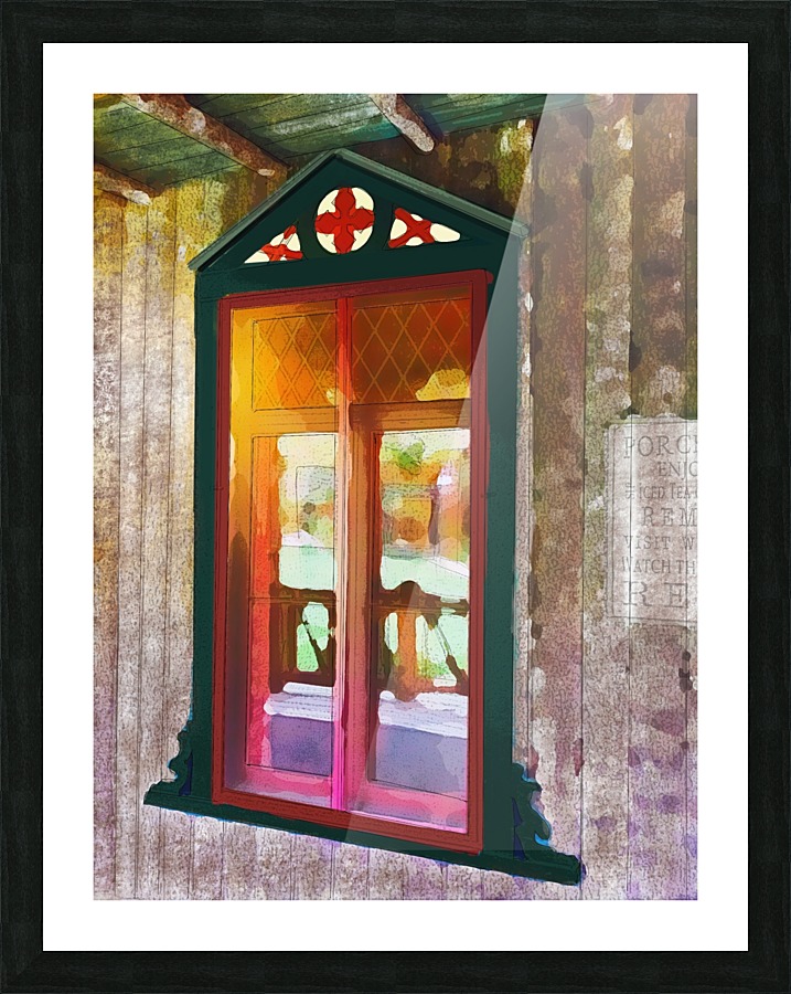 The Hedges Adirondack Window Picture Frame print