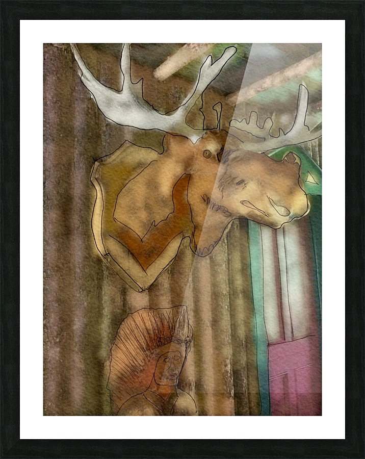 The Hedges Moose Head Picture Frame print
