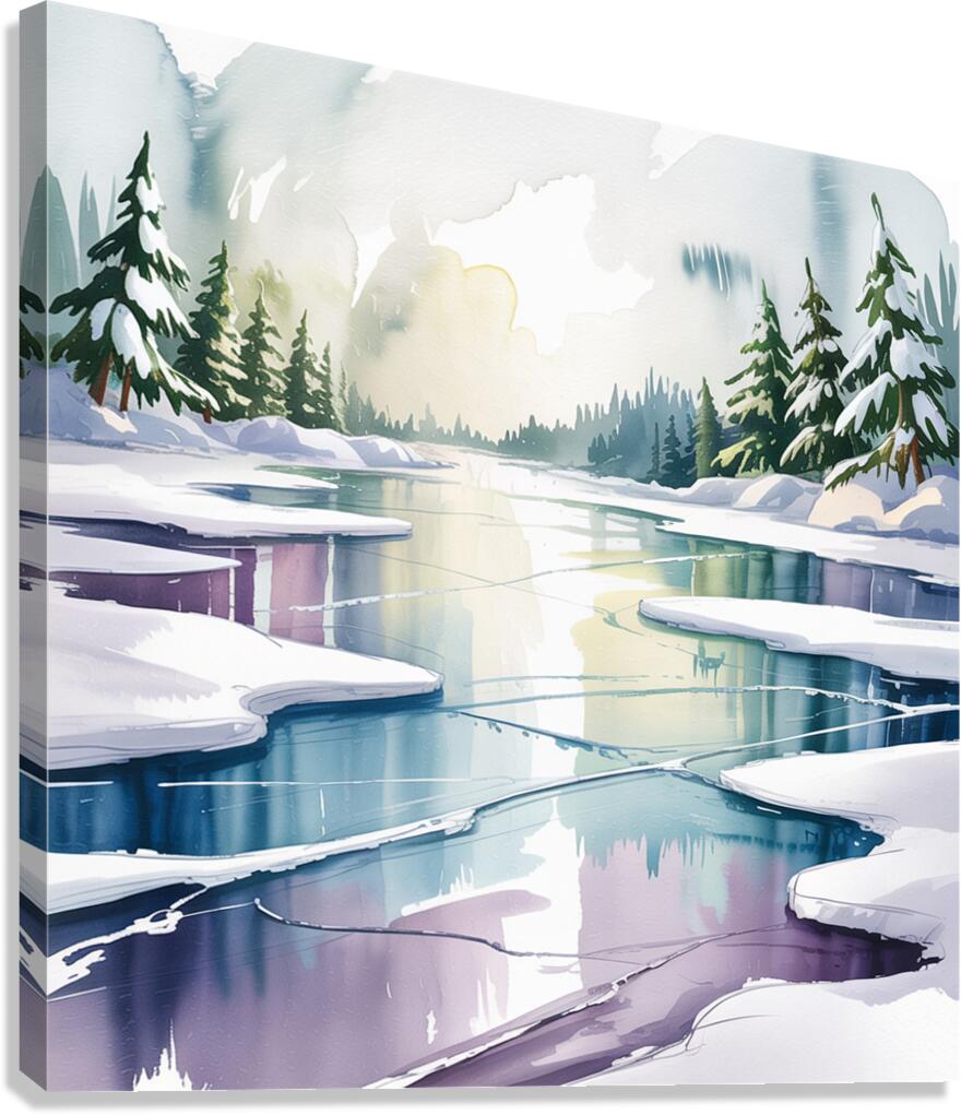 Frozen Winter Lakes 4 Canvas Print