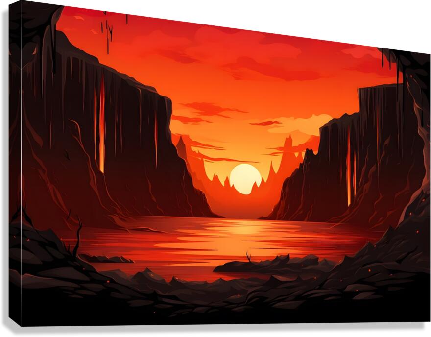 Lava Landscape Illustration 21 Canvas Print