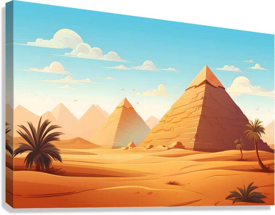 Pyramid Landscape Illustration 21 Canvas Print