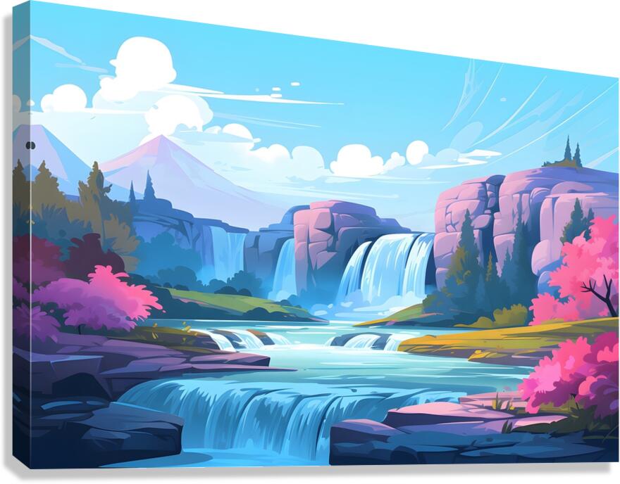 Waterfall Landscape 12 Canvas Print
