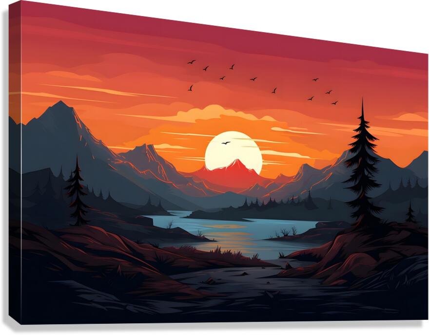 Sunset Landscape 100 Canvas Print