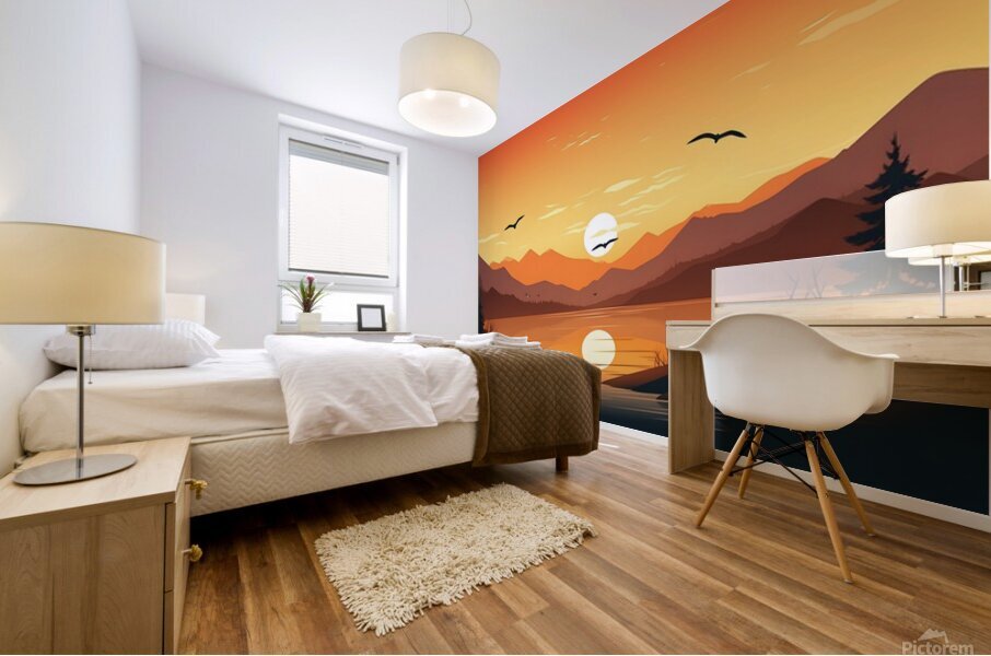 Sunset Landscape 4 Mural print