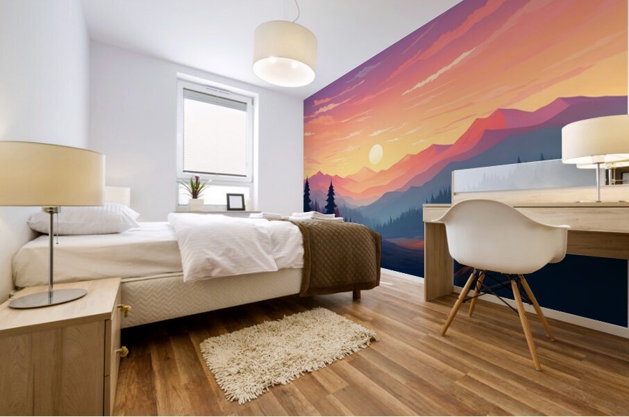 Sunset Landscape 18 Mural print