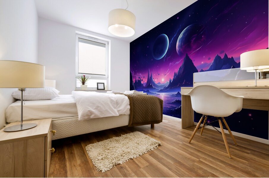 Planetscape Illustration Wallpaper 21 Mural print
