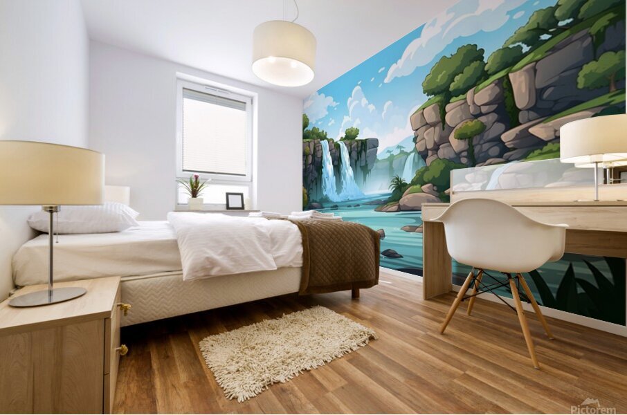 Waterfall Landscape 63 Mural print