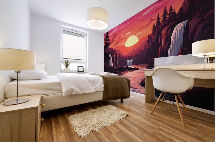 Waterfall Landscape 60 Mural print