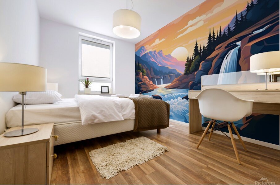 Waterfall Landscape 6 Mural print