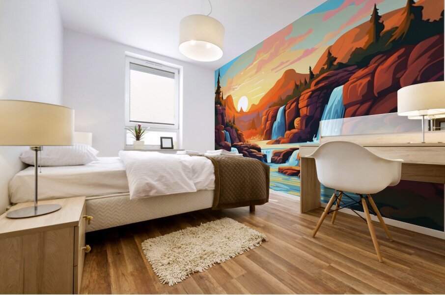 Waterfall Landscape 24 Mural print