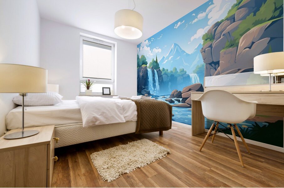 Waterfall Landscape 33 Mural print