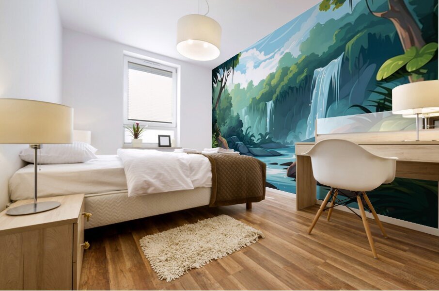 Waterfall Landscape 42 Mural print