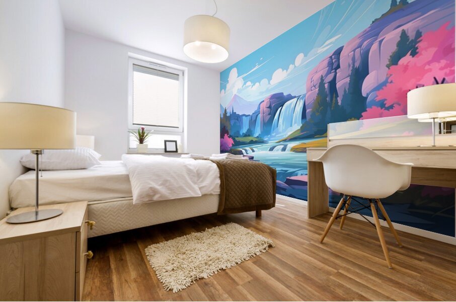Waterfall Landscape 12 Mural print
