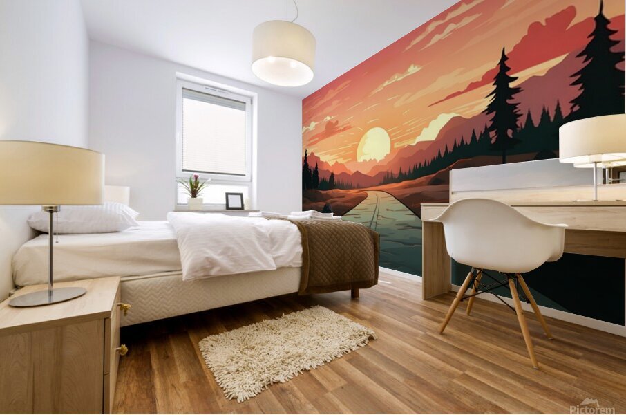 Sunset Landscape 40 Mural print