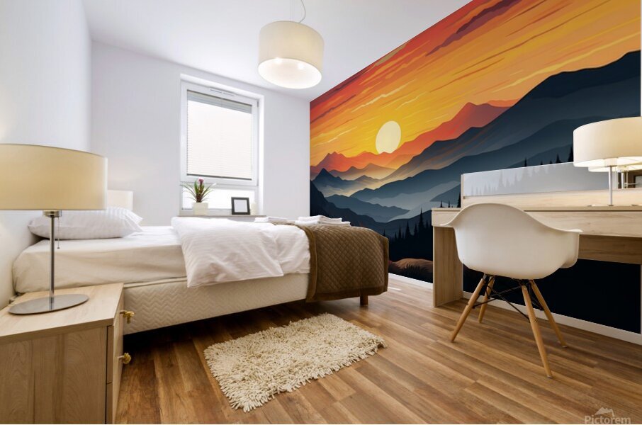 Sunset Landscape 1 Mural print