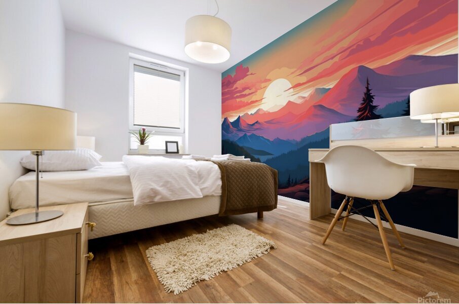 Sunset Landscape 12 Mural print
