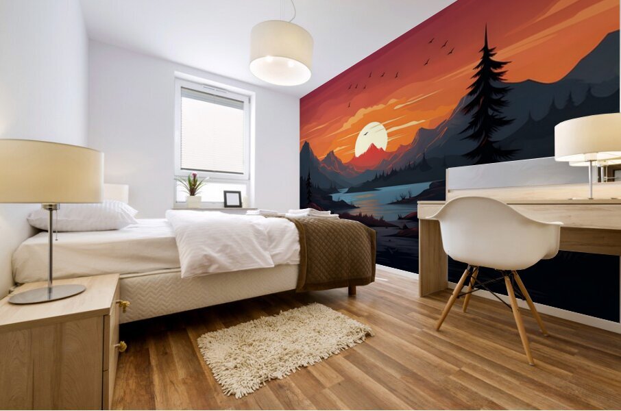 Sunset Landscape 100 Mural print