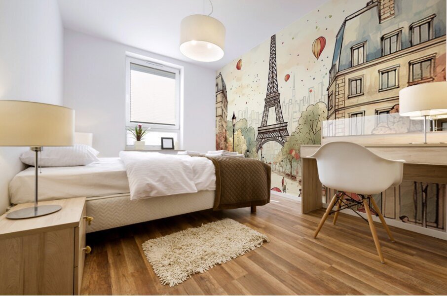 Happy Paris 7 Mural print