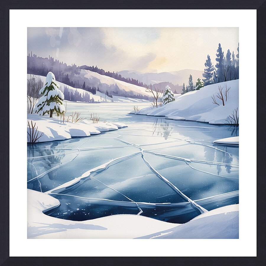 Frozen Winter Lakes 2 Picture Frame print
