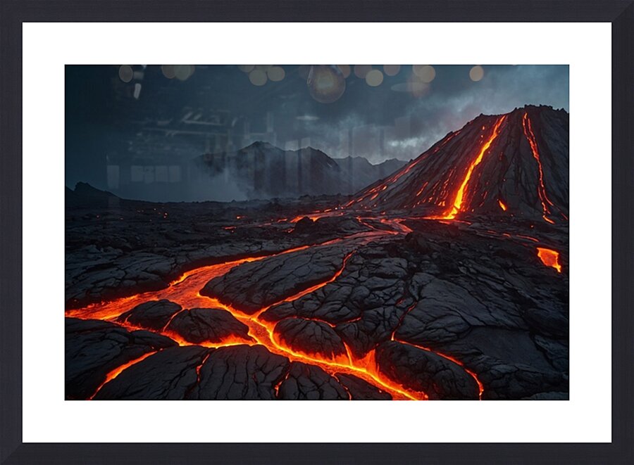 Lava Flow Landscape 21 Picture Frame print