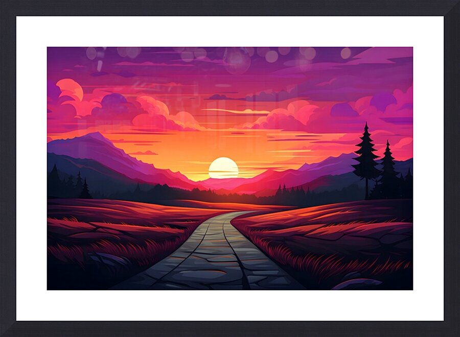 Sunset Landscape 45 Picture Frame print