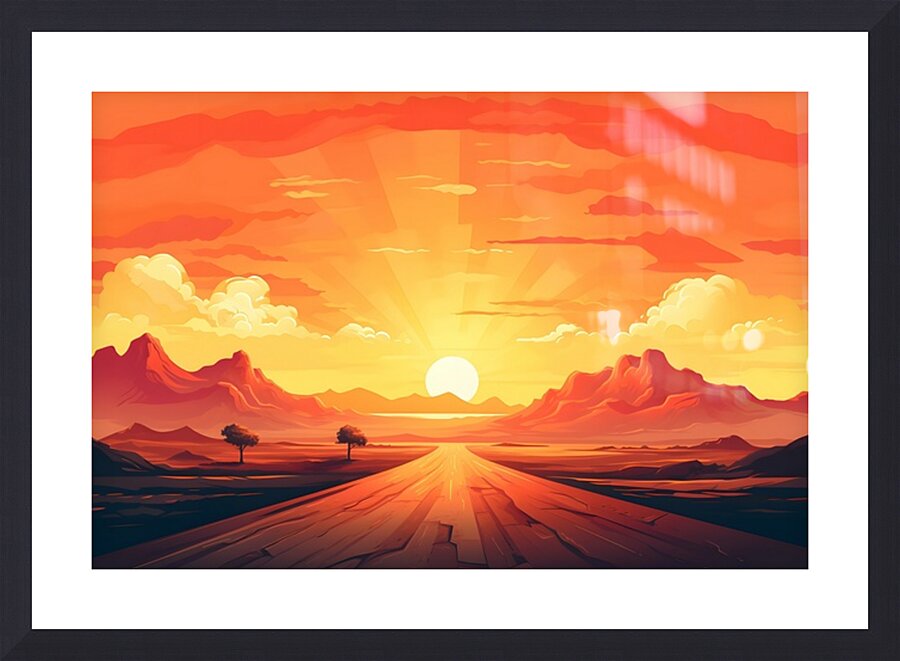 Sunset Landscape 46 Picture Frame print
