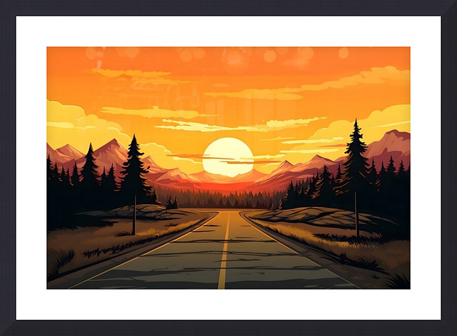 Sunset Landscape 44 Picture Frame print
