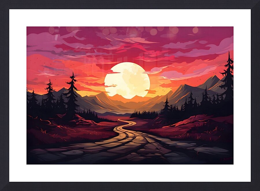 Sunset Landscape 38 Picture Frame print