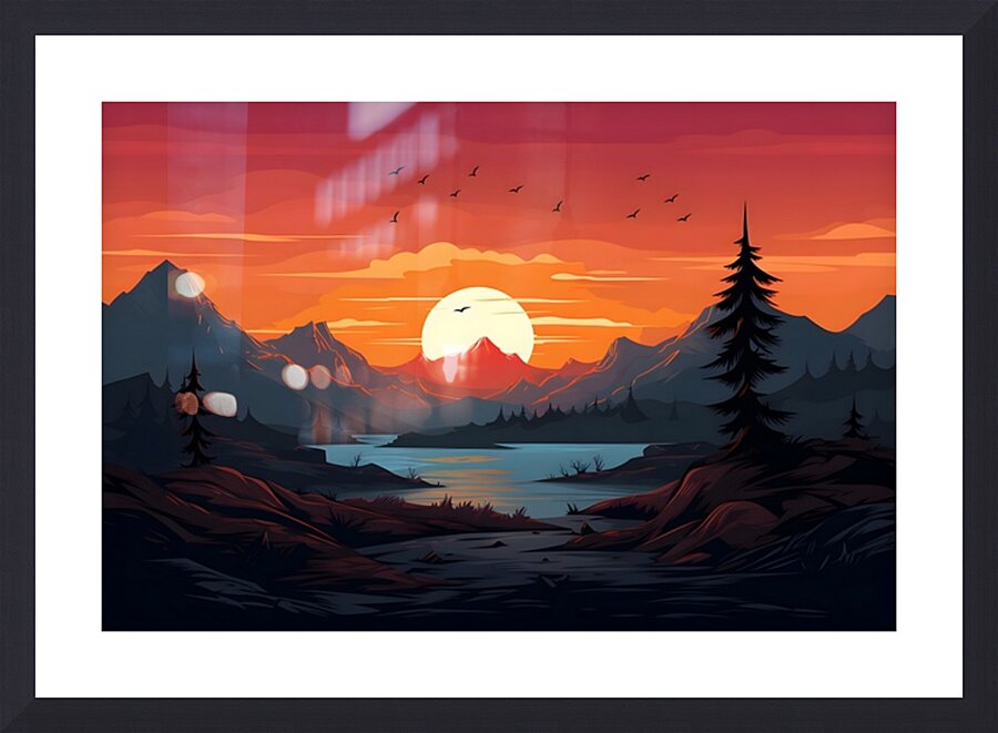 Sunset Landscape 100 Picture Frame print