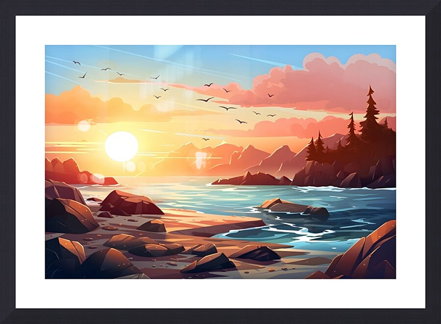 Sunset Landscape 90 Picture Frame print