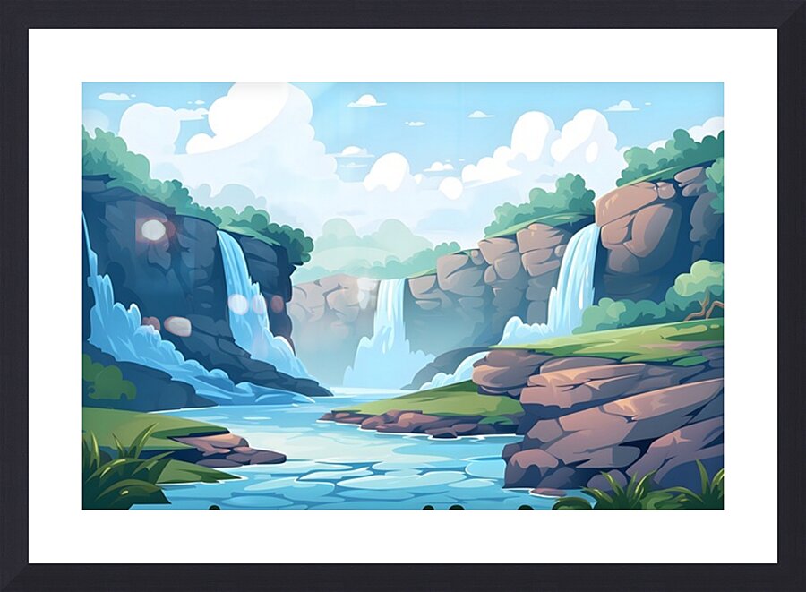 Waterfall Landscape 29 Picture Frame print