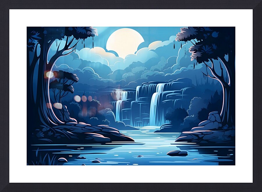 Waterfall Landscape 50 Picture Frame print