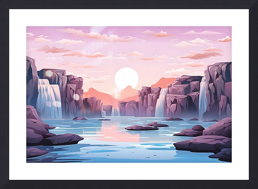 Waterfall Landscape 17 Picture Frame print