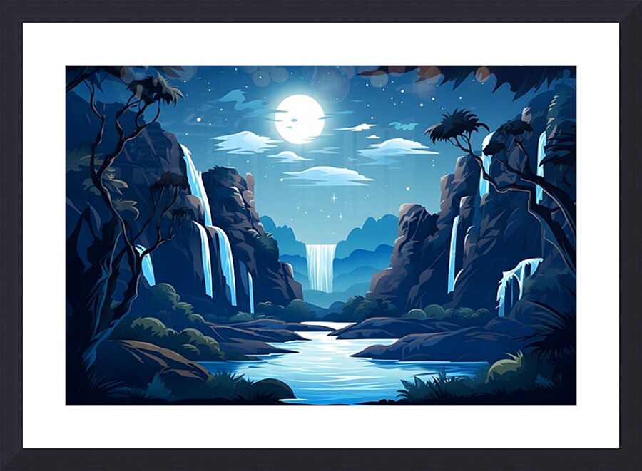 Waterfall Landscape 52 Picture Frame print