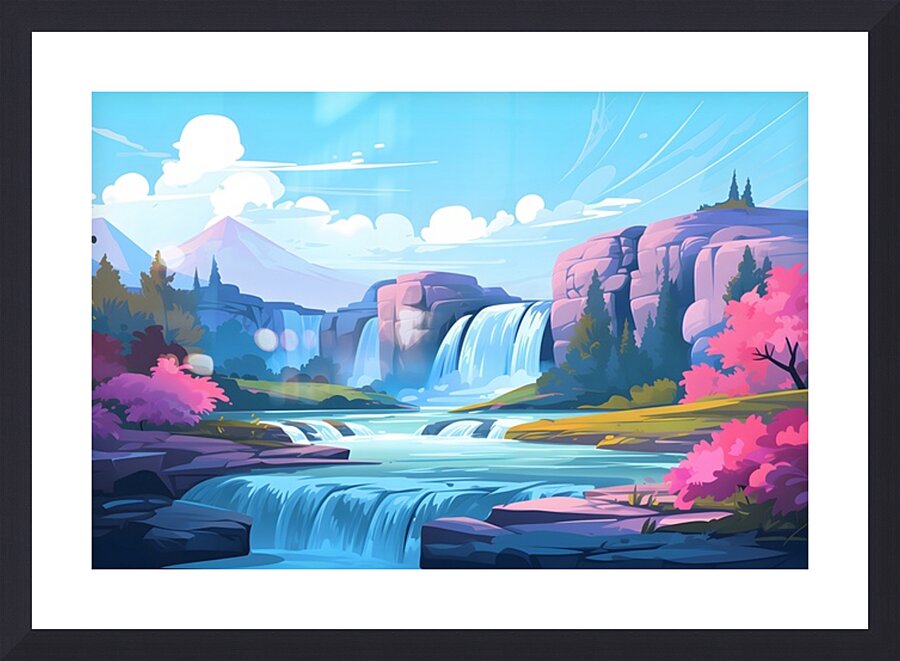 Waterfall Landscape 12 Picture Frame print