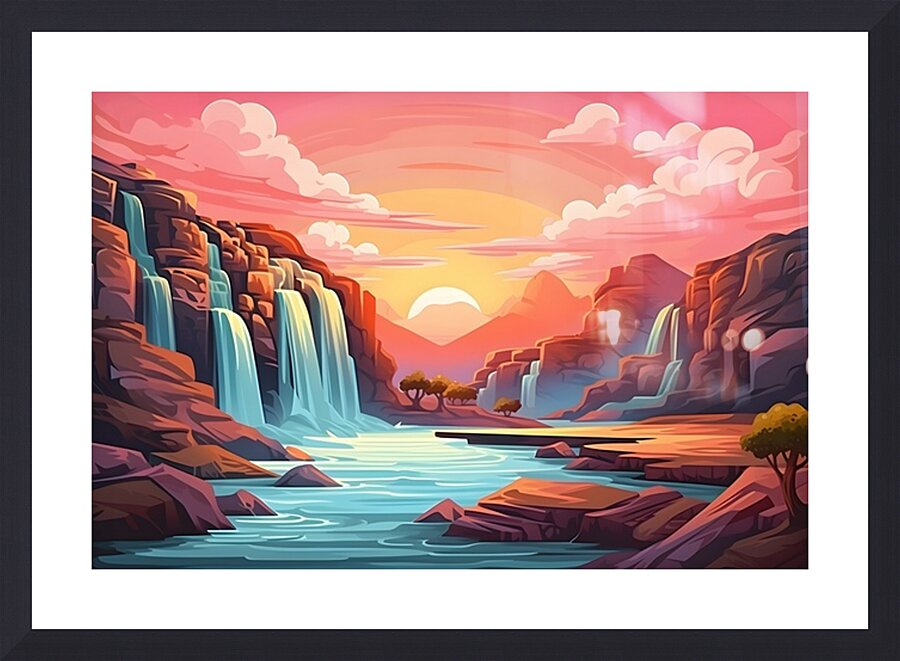 Waterfall Landscape 77 Picture Frame print