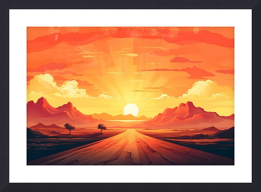 Sunset Landscape 46 Picture Frame print