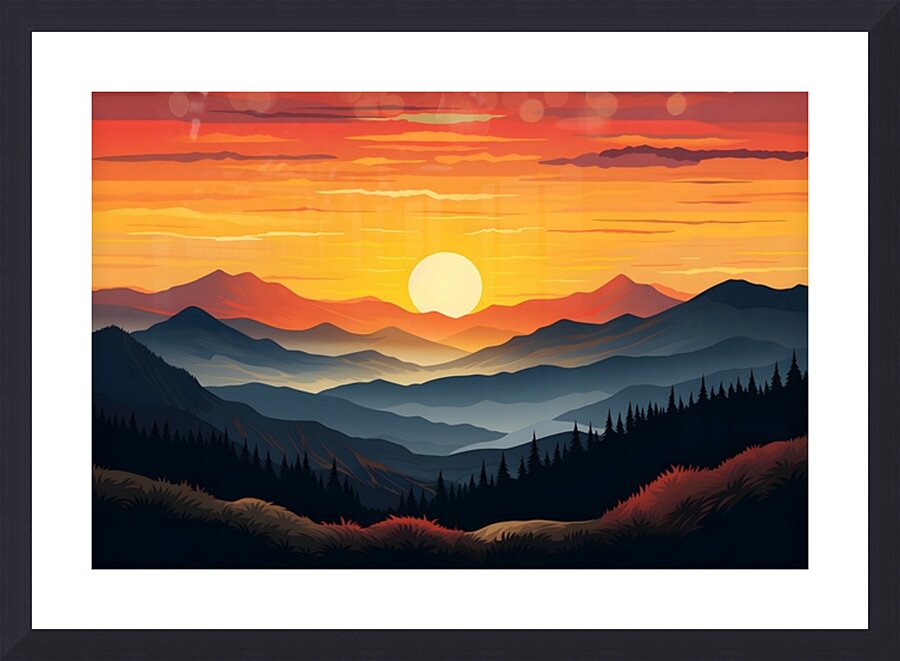 Sunset Landscape 1 Picture Frame print