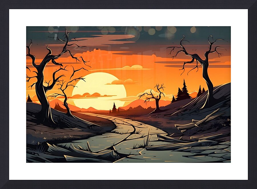 Sunset Landscape 32 Picture Frame print